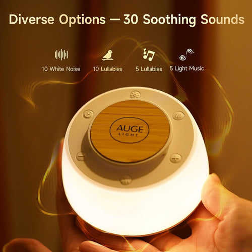 4-in 1 White Noise Sound Machine with Night Lights 30 Soothing Sounds 32 Volume Levels 3 Timers, Portable Sleep Machine for Baby Kids Adults, Sound Therapy Nightstand for Home Travel