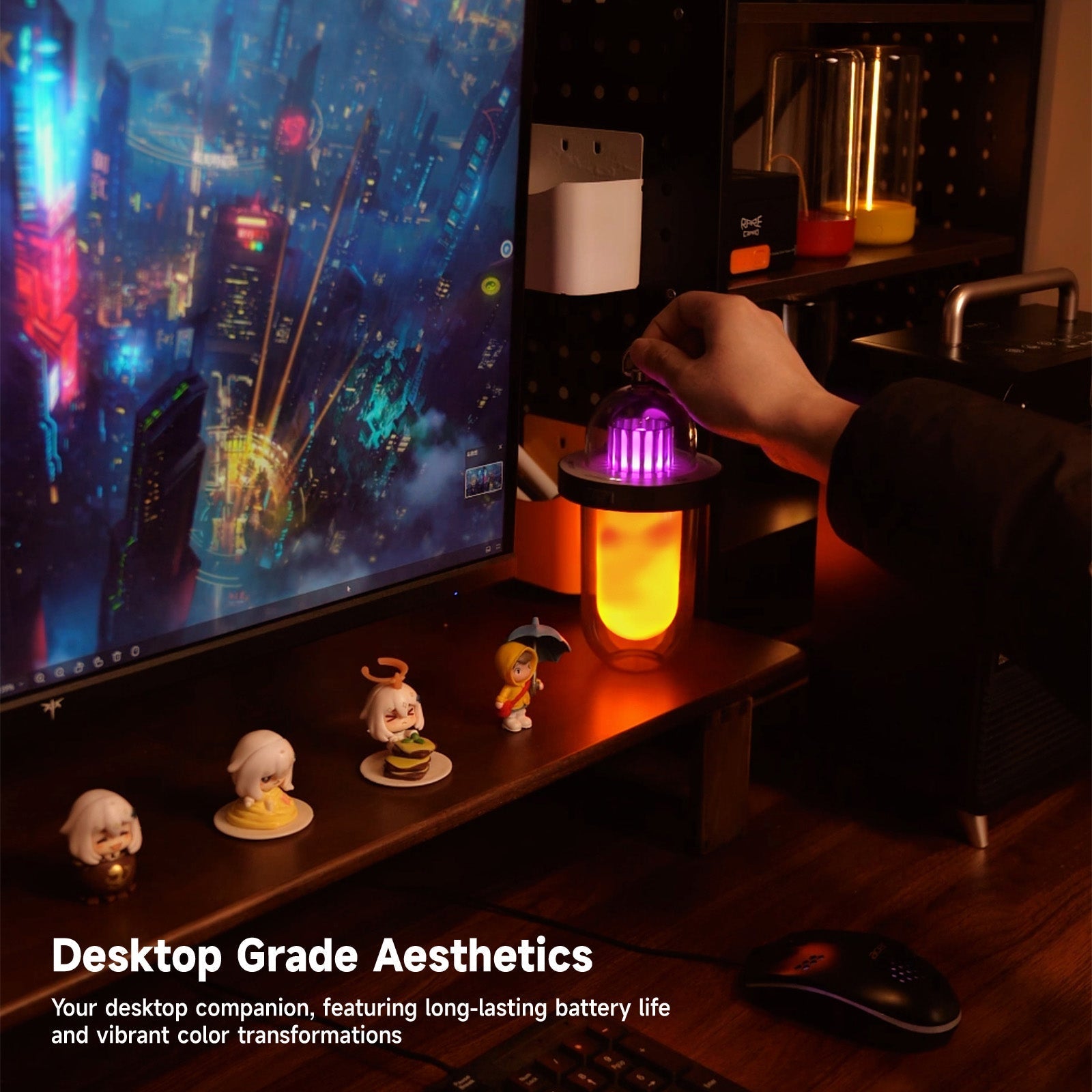 Augelight Capsule Shape Camping Light Rechargeable IP54 Waterproof Minimalist Table Lamp Dimmable LED Night Light