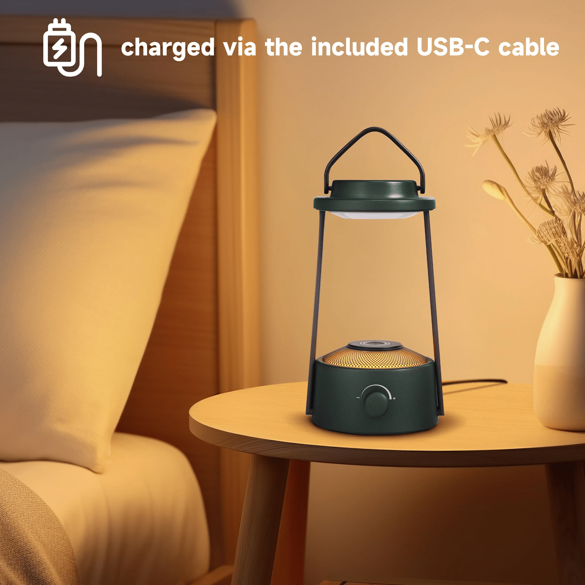 LED Camping Lantern, Dimmable with Dual Color Temperature 1600K-5000K, Metal Construction, Portable with Tripod Stand