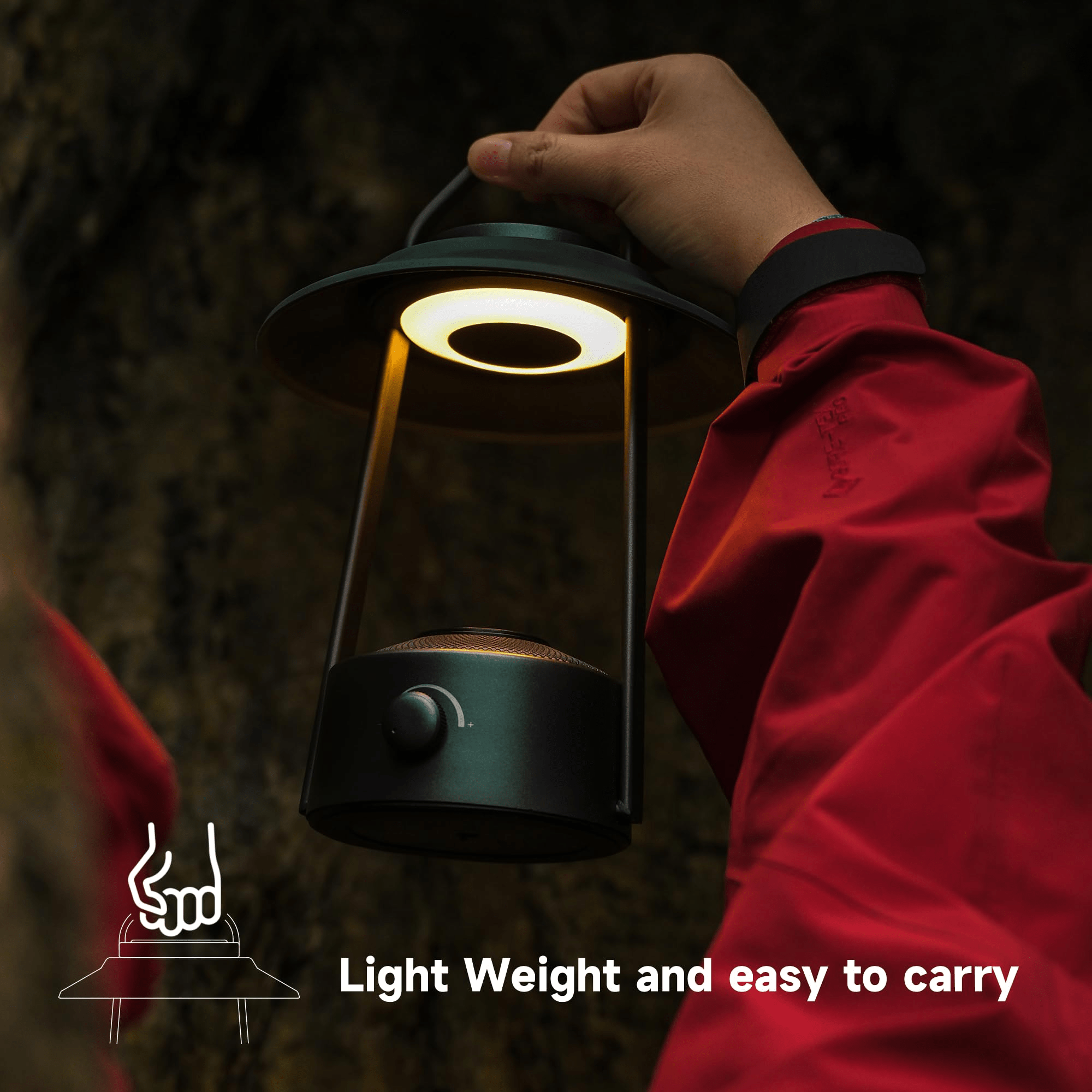 LED Camping Lantern, Dimmable with Dual Color Temperature 1600K-5000K, Metal Construction, Portable with Tripod Stand